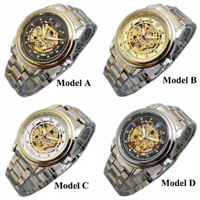 Jam Tangan Rolex Skeleton Diamond Automatic Mesin Transparan LIMITED EDITION