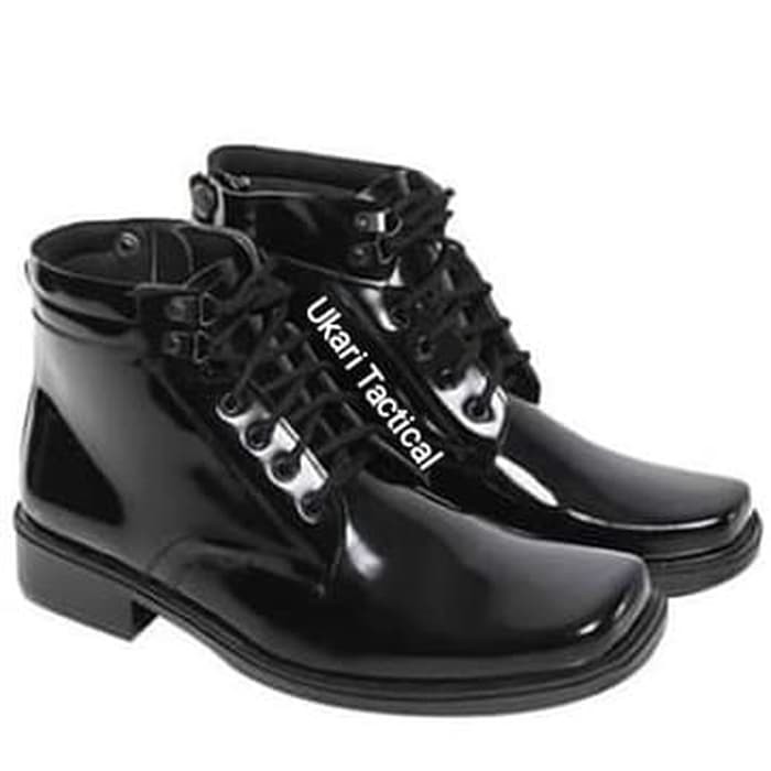 BlackPiinkMilitary        Sepatu pantofel pdh pdl tali hidup kilap tanpa semir