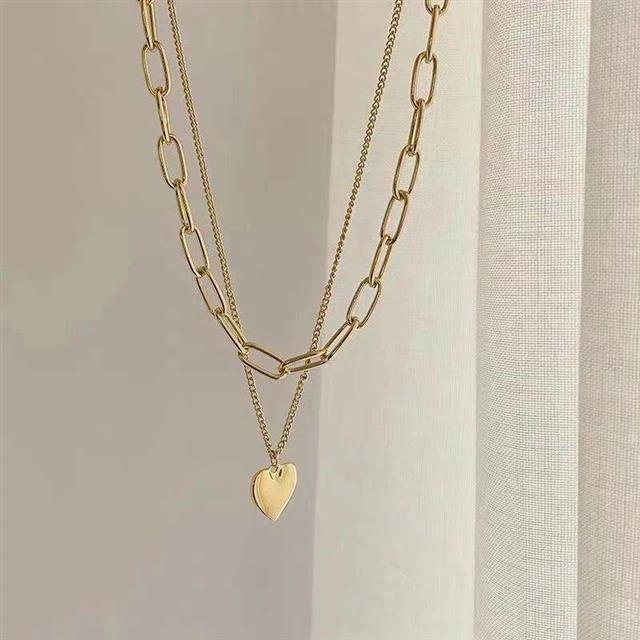 Cahaya mewah minoritas cinta twin kalung sweter wanita ins gaya dingin sweater chain Panjang all-mat