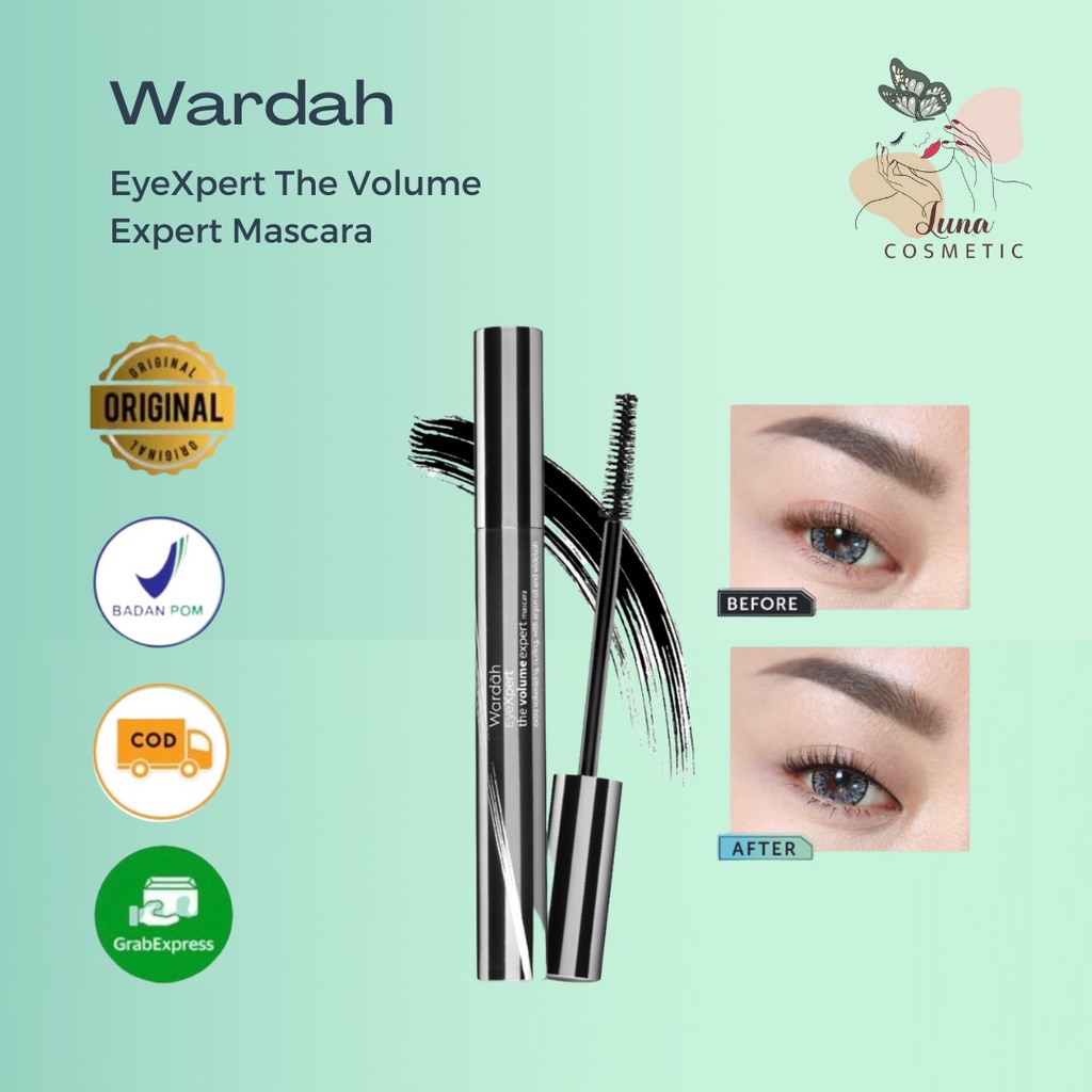 Wardah EyeXpert The Volume Expert Mascara - Mascara Waterproof Yang Melentikkan dan Menebalkan