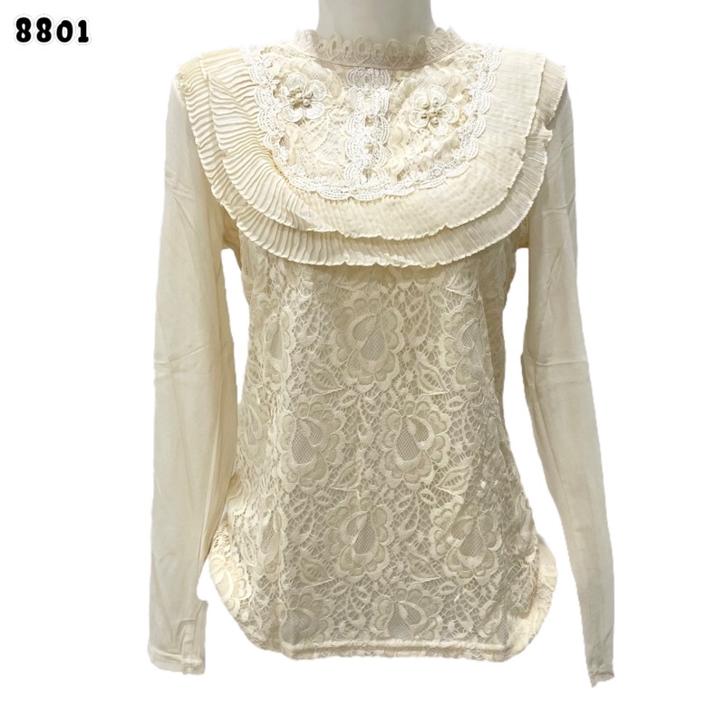8801 8808 8803 TILE TILLE TULLE STRETCH ATASAN BLOUSE BAJU BRUKAT FULL BROKAT RENDA PAKAIAN WANITA P