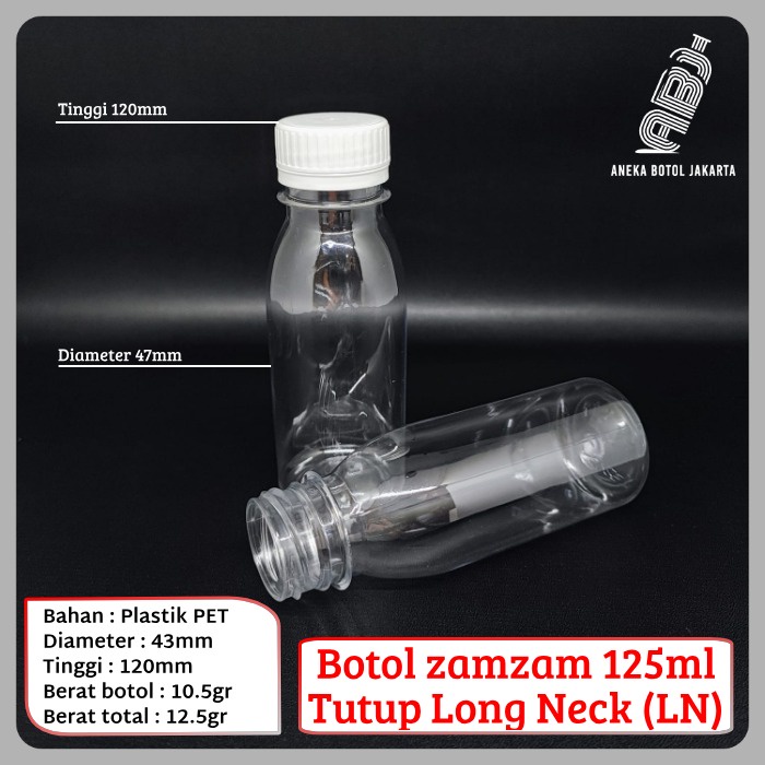 Botol zamzam 125 ml / Botol jelly 125 ml / botol plastik 125 ml
