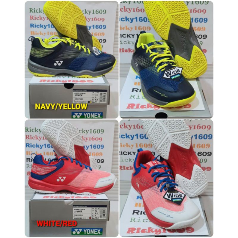 SEPATU BADMINTON YONEX SHB 37 WEX - WIDE/POWER CUSHION/ERGOSHAPE/NON MARKING -ORIGINAL YONEX SUNRISE