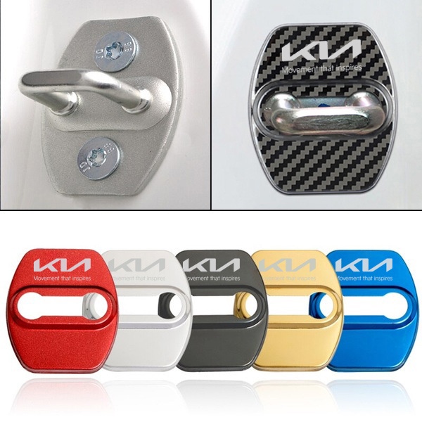 4pcs Case cover Kunci Pintu Mobil Bahan Stainless Untuk Kia picanto rio ceed sportage cerato sorento