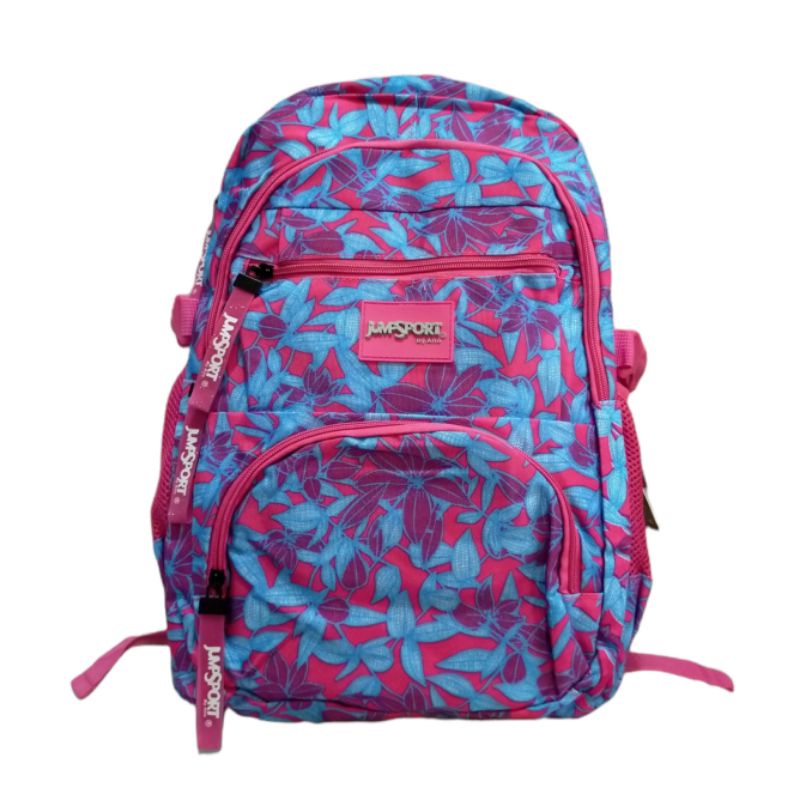 Tas ransel sekolah backpack anak perempuan bahan motif bunga - Jumpsport by alto free rain cover original