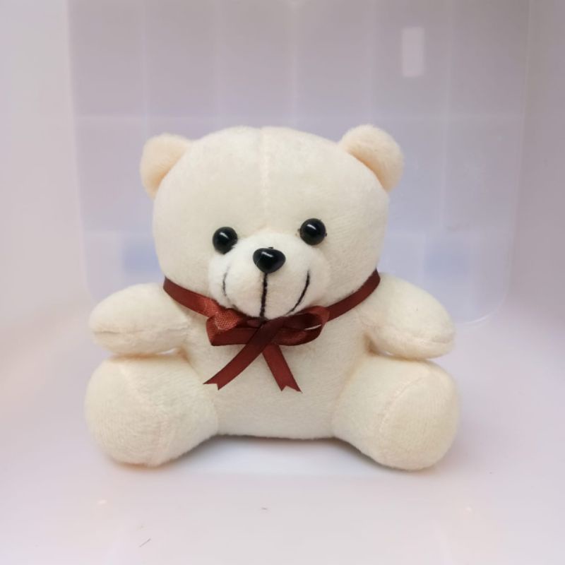 Boneka Bear/Beruang kalung pita polos size 15cm real pict