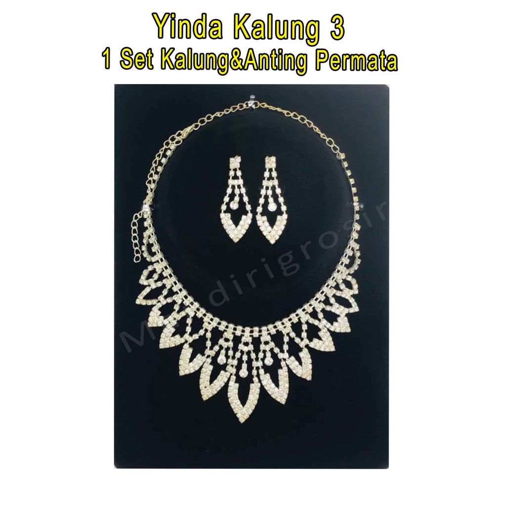 1 Set Kalung&amp;Anting Permata * Yinda Kalung 3 * Kalung Fashion * Aksesoris