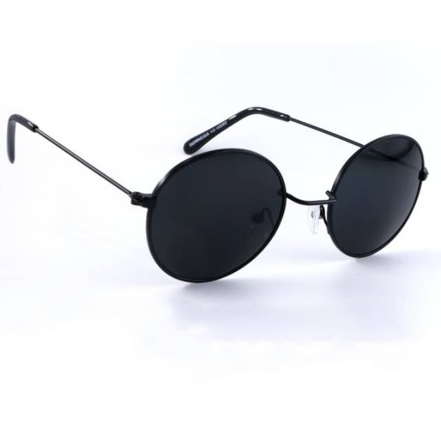[YOI 1002 SG] Kacamata Bulat Boboho Hitam Pria Wanita Retro Frame Besi Lensa Kaca Tangkai Besi  Fash