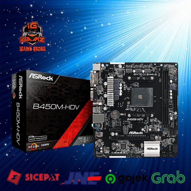 Asrock B450M-HDV (AM4, AMD Promontory B450, DDR4, USB3.1, SATA3) NAMPOL GAN