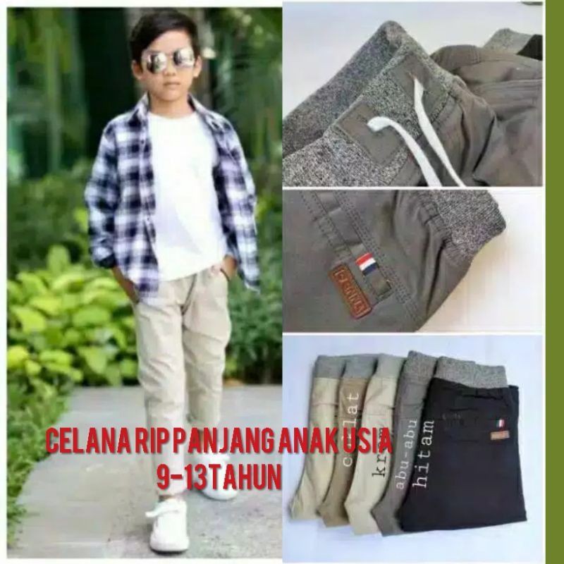 READY Celana kolor anak model rip panjang 7-12 thn