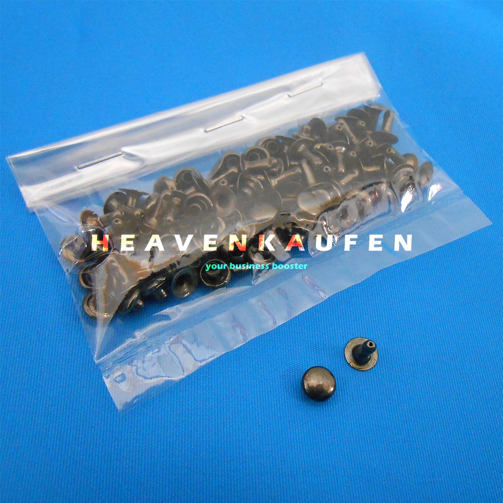 Keling Rivet Centang Kecil 6 mm Warna Black Nikel Harga Per Pack isi 50 Pasang