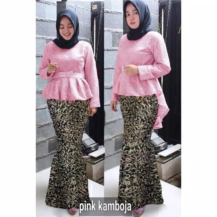 set kebaya brukat aurora twotone rok duyung berkualitas
