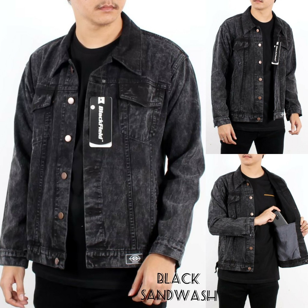 Jaket LEvis Pria Wanita Jaket Levis Sandwash Hitam Pria wanita (M-XXXL)