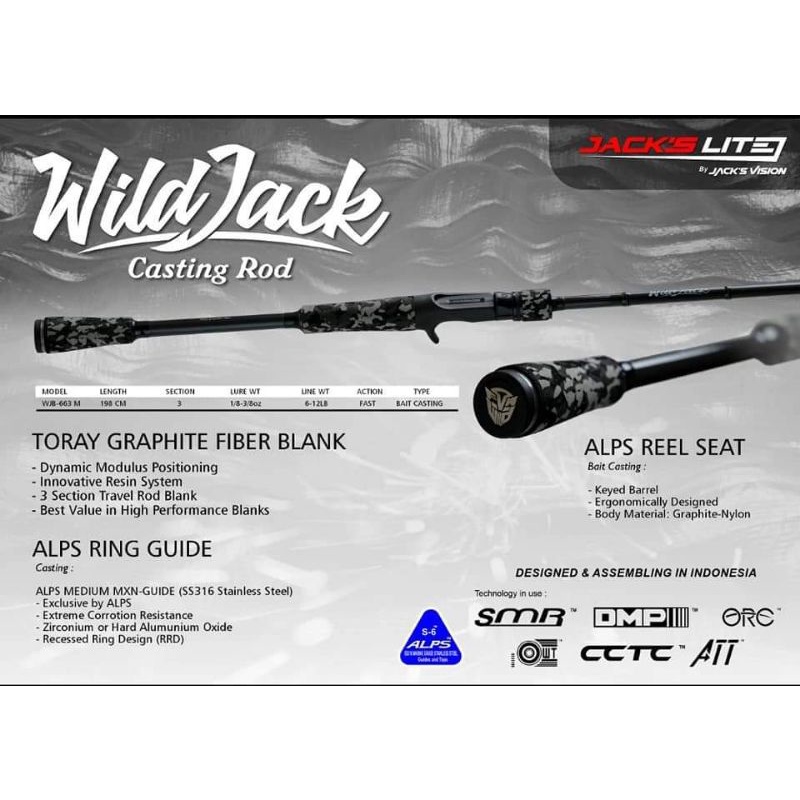 Joran Baitcasting Rod Jack's vision Wild Jack 6-12lbs 663L pancing casting BC
