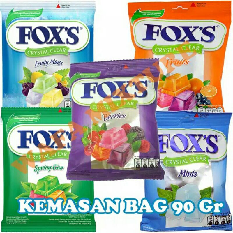 

❤ SEMBAKO MURAH ❤ Permen FOX'S Crystal Clear varian rasa 90Gr