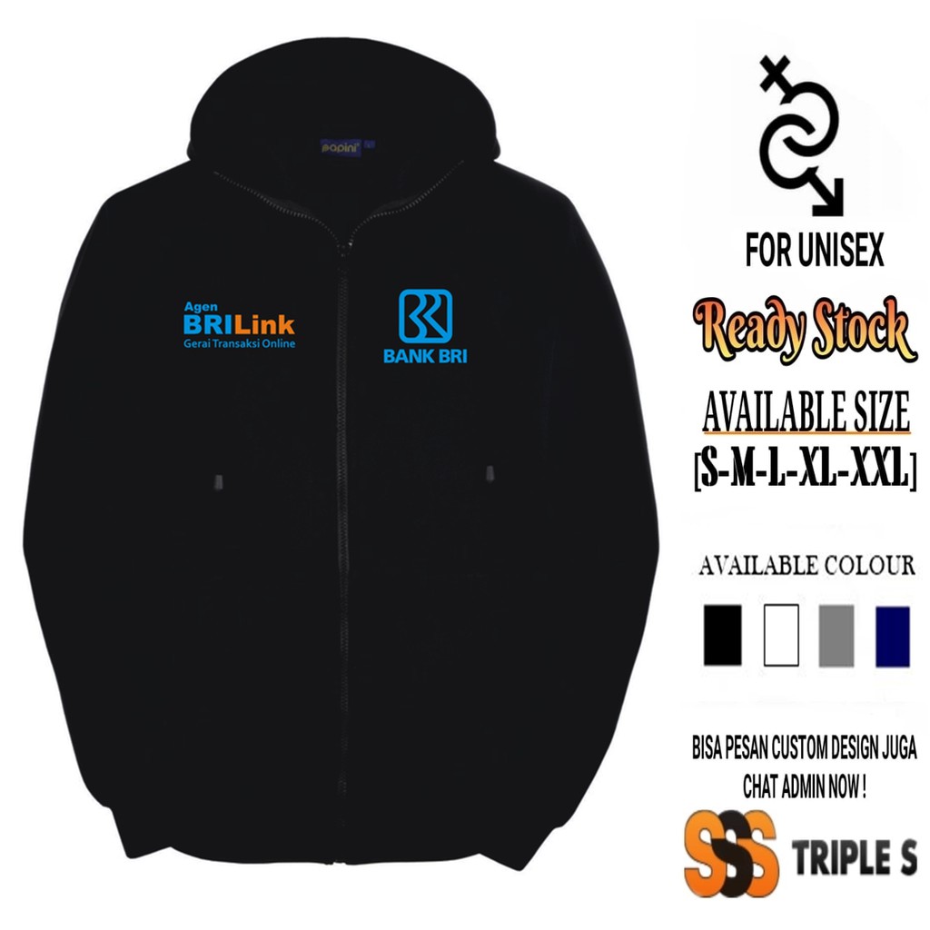 HOODIE ZIPPER/JAKET RESLETING AGEN BRILINK GERAI TRANSAKSI ONLINE HOODIE BANK BRI