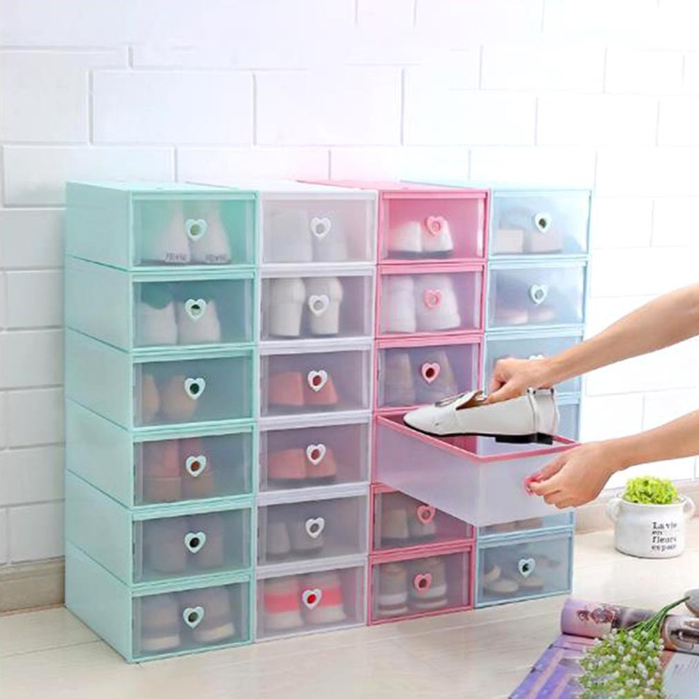 Kotak Sepatu - Box Sepatu Rak - Kotak penyimpan Sepatu - Rak Sepatu Lipat Transparan