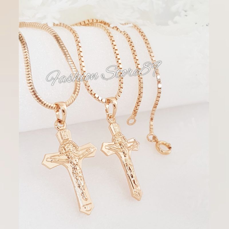 Xuping Kalung Salib Jesus Impor Perhiasan Xuping lapis Emas Kualitas Terjamin original Xuping Salib Bestquality