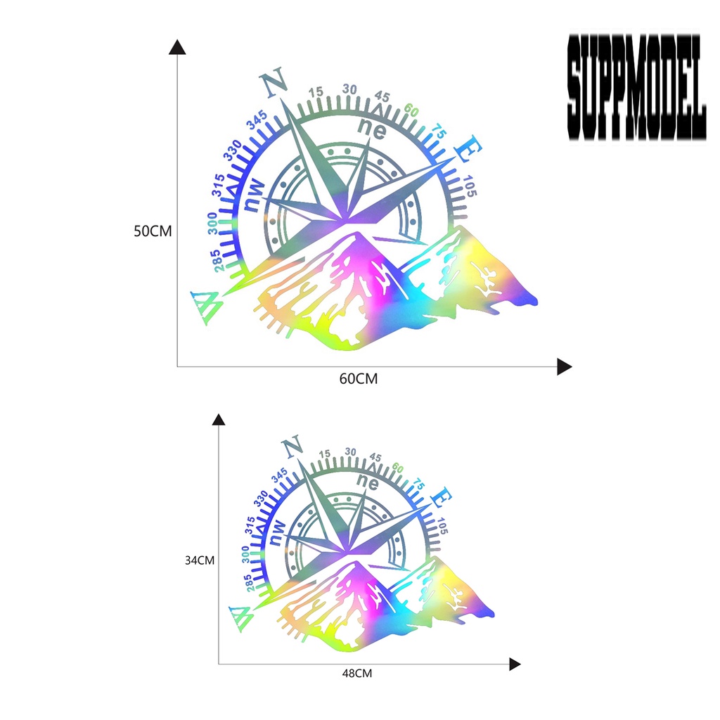 Stiker Vinyl Motif Gambar Gunung / Pohon / Kompas Untuk Dekorasi Mobil