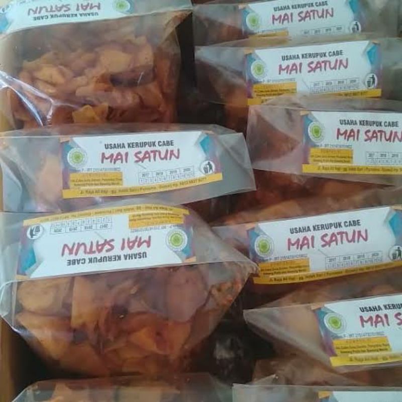 

Kerupuk Cabe Maisatun Dumai (FREE PACKING DUS MIN ORDER 3PCS, BOLEH MIX)