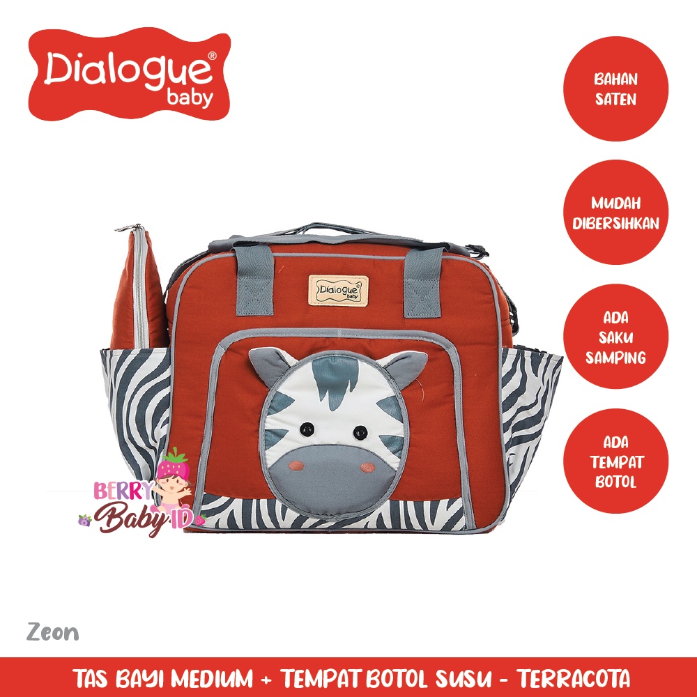 Dialogue Baby Diaper Bag Tas Bayi Medium Free Tempat Botol Susu Berry Mart