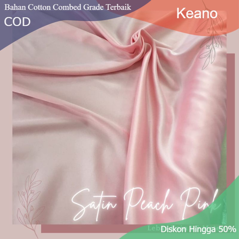 Spesial Bahan Kain Satin Velvet Premium Warna Peach Pink Lebar 1.5 M