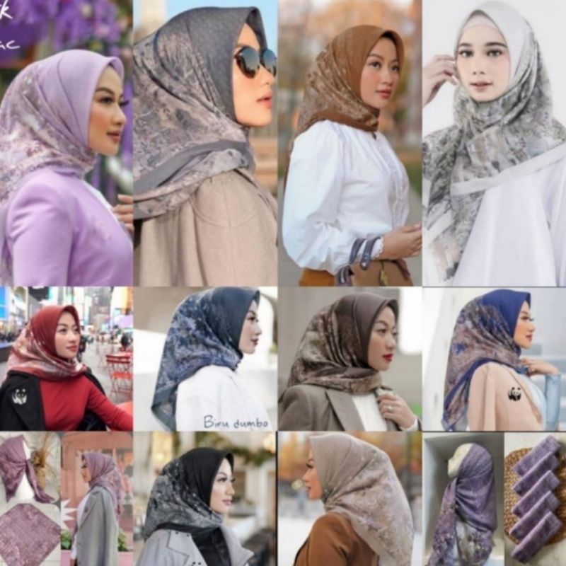 HIJAB VOAL SEGIEMPAT MOTIF || Panila_Mono and friends