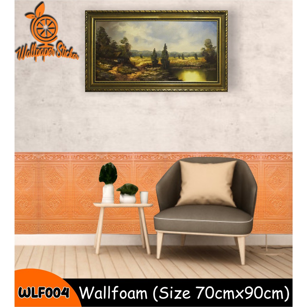 Wallpaper dinding 3d foam / Wallpaper dinding kamar tidur anak wallstiker Foam 3D Wallfoam Motif Kayu