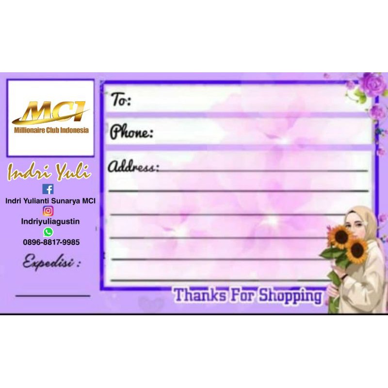 

Label pengiriman online shop bisa custom design minimal order 100pcs