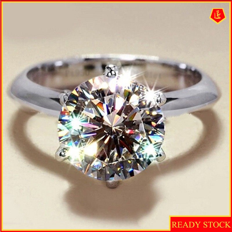 [Ready Stock]Simple Personality Moissanite Ring