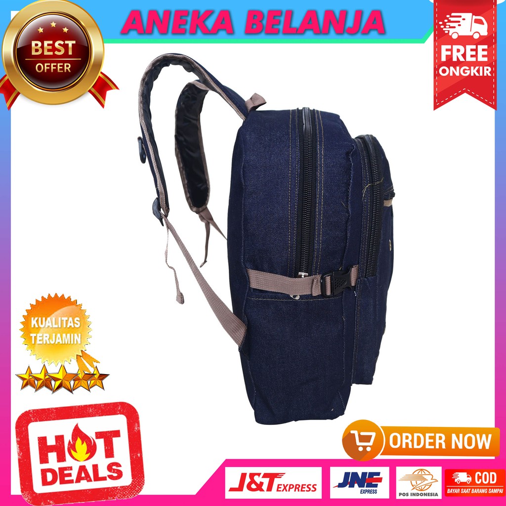 Stock Terbatas Tas Ransel Cowok Model Distro Deka Navy Besar Ekonomis Tas Sekolah Kuliah Kerja Bagus