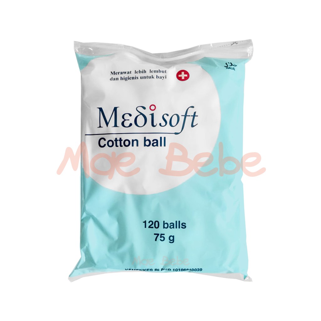 Medisoft Biru Cotton Ball Kapas Bulat 120 Pcs 75g