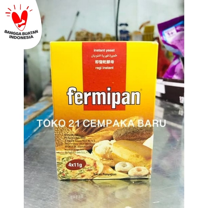 

pakai-siap-tepung-bumbu-tepung- fermipan ragi instan 1 box isi 4 sachet | ragi donat bolu roti murah