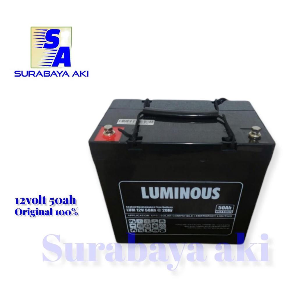 Battery aki kering merk luminous 12v 50ah BATERAI LUMINOUS 50AH AKI 50AH LUMINOUS