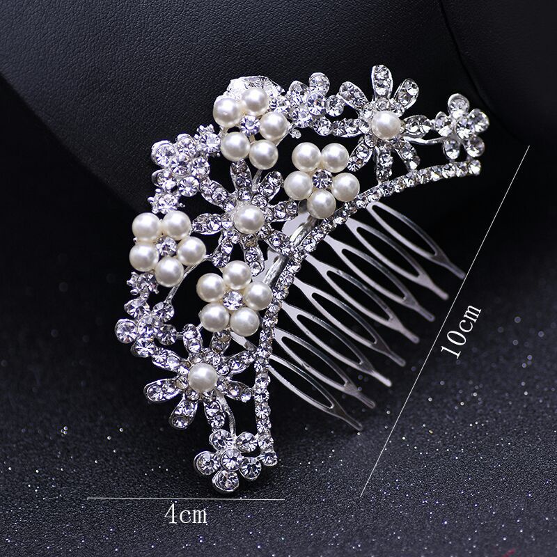 Wedding  Rhinestone Faux Pearl Hair Clip Bridal Hair Comb