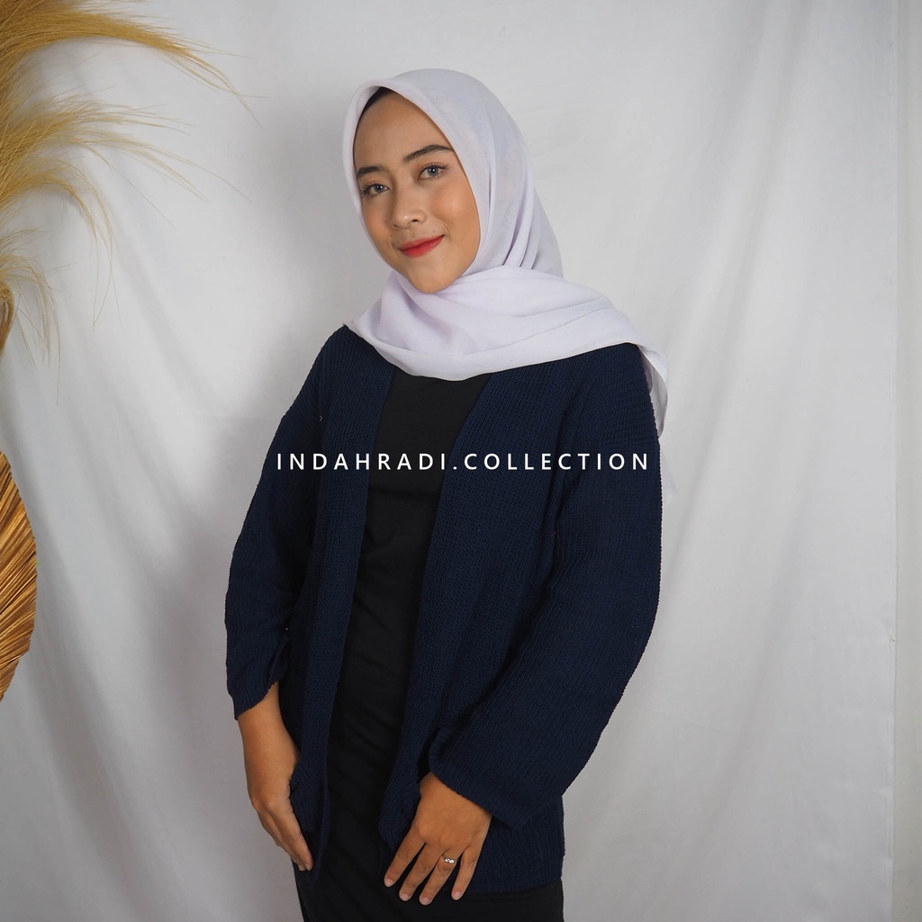 CARDIGAN RAJUT TEBAL OVERSIZE BIG SIZE 7 SAUGE CROP CARDIE WANITA SWEATER BASIC