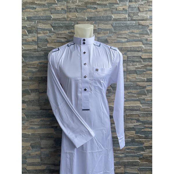 Gamis pria dewasa jubah al wafa thobe white