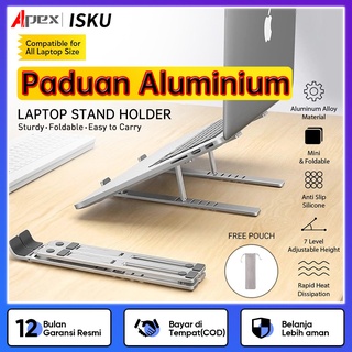 stand laptop aluminium Holder lipat portable for Macbook Notebook IPAD Full Besi penyangga laptop【BISA COD】