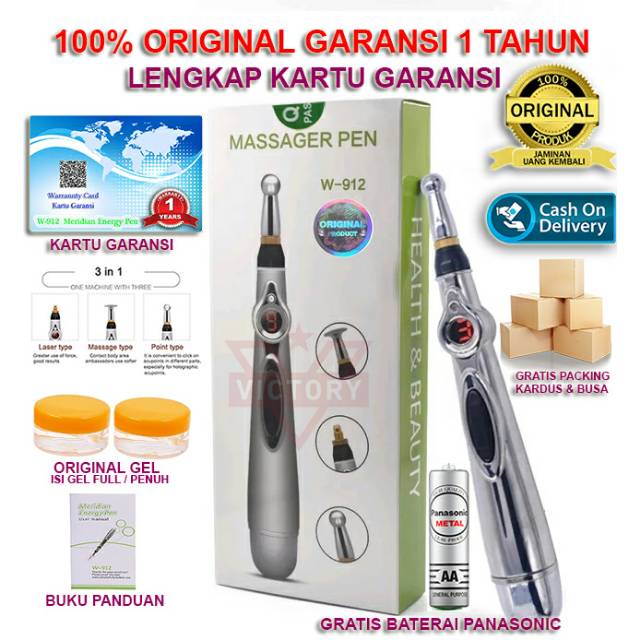 [GARANSI 1 TAHUN] W-912 100% ORIGINAL PENA AKUPUNTUR MERIDIAN ENERGY PEN / AKPUNTUR ELEKTRIK