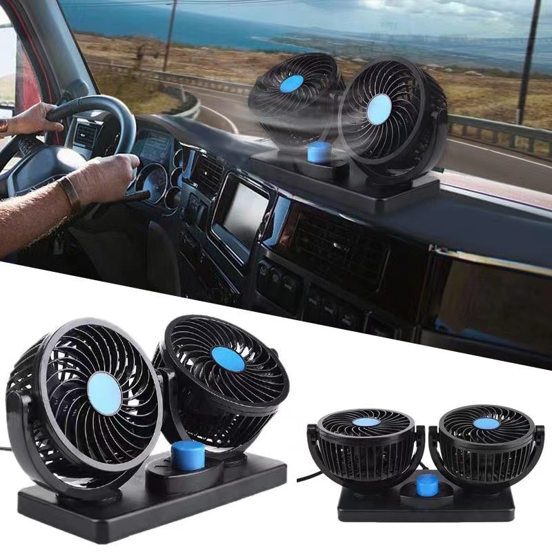 Kipas Mobil✅Kipas Angin Mobil/Kipas Angin Mobil Double-Headed Fan Aksesoris Mobil Interior