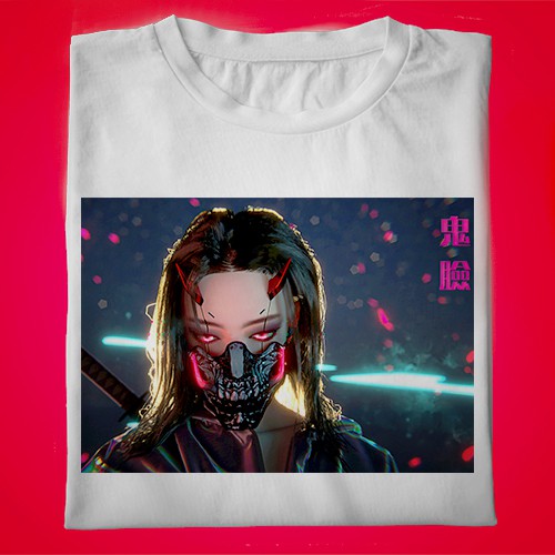 143 KAOS ANAK & DEWASA Jepang Cyberpunk Girl Mask