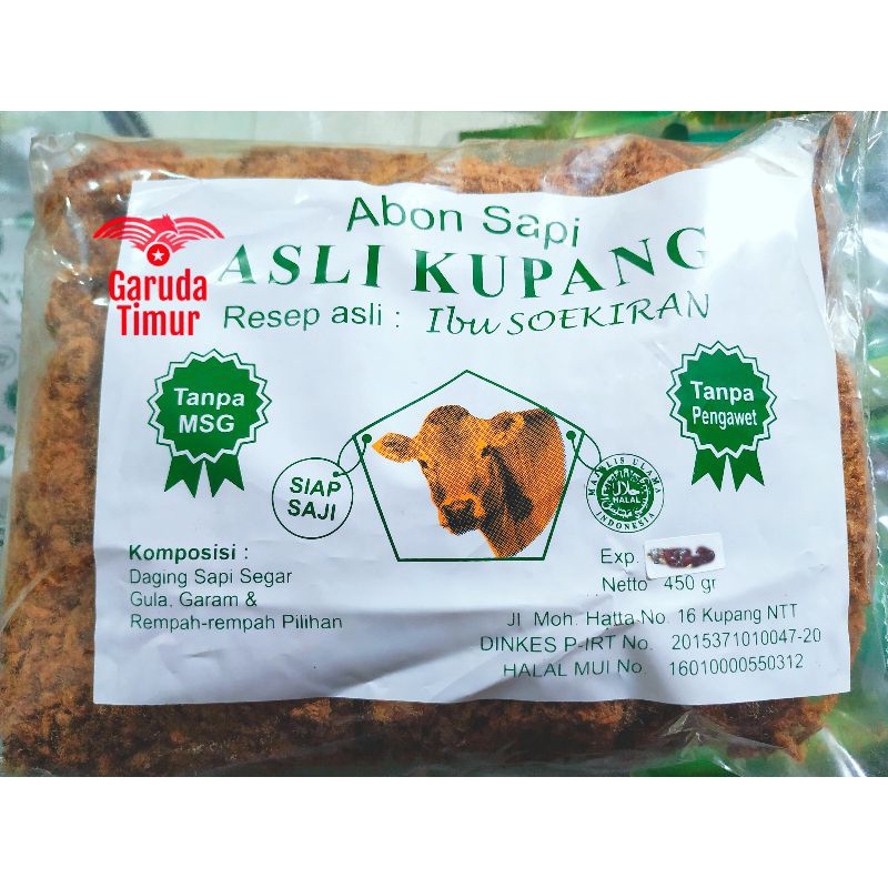 

500gr, Abon Sapi, Resep Ibu Soekiran, Asli Kupang, HALAL