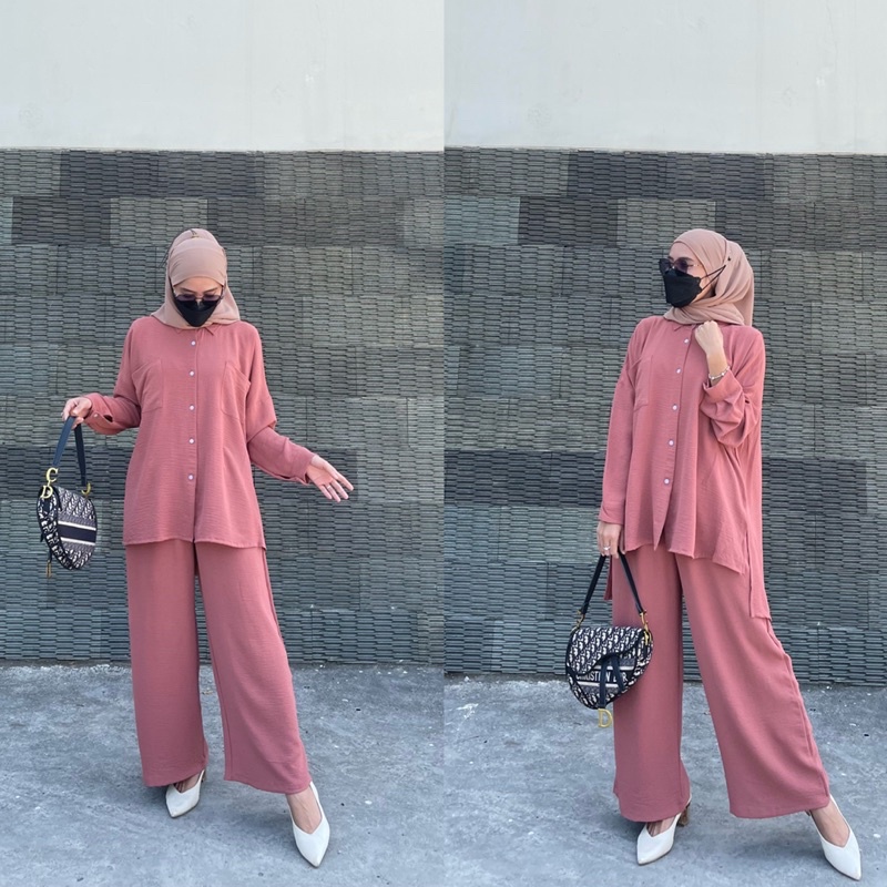 SET NATALI CRINKEL AIRFLOW POLOS/ONE SET WANITA POLOS/SETELAN WANITA PREMIUM CRINKEL AIRFLOW JUMBO/SETELAN OVERSIZE JUMBO