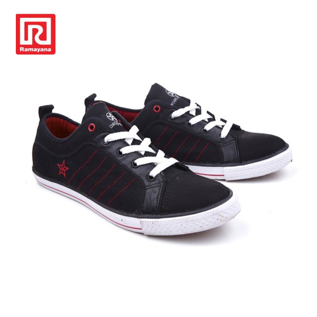  Ramayana  Worldstar Sepatu  Pria  Alexander Lo Black Red 