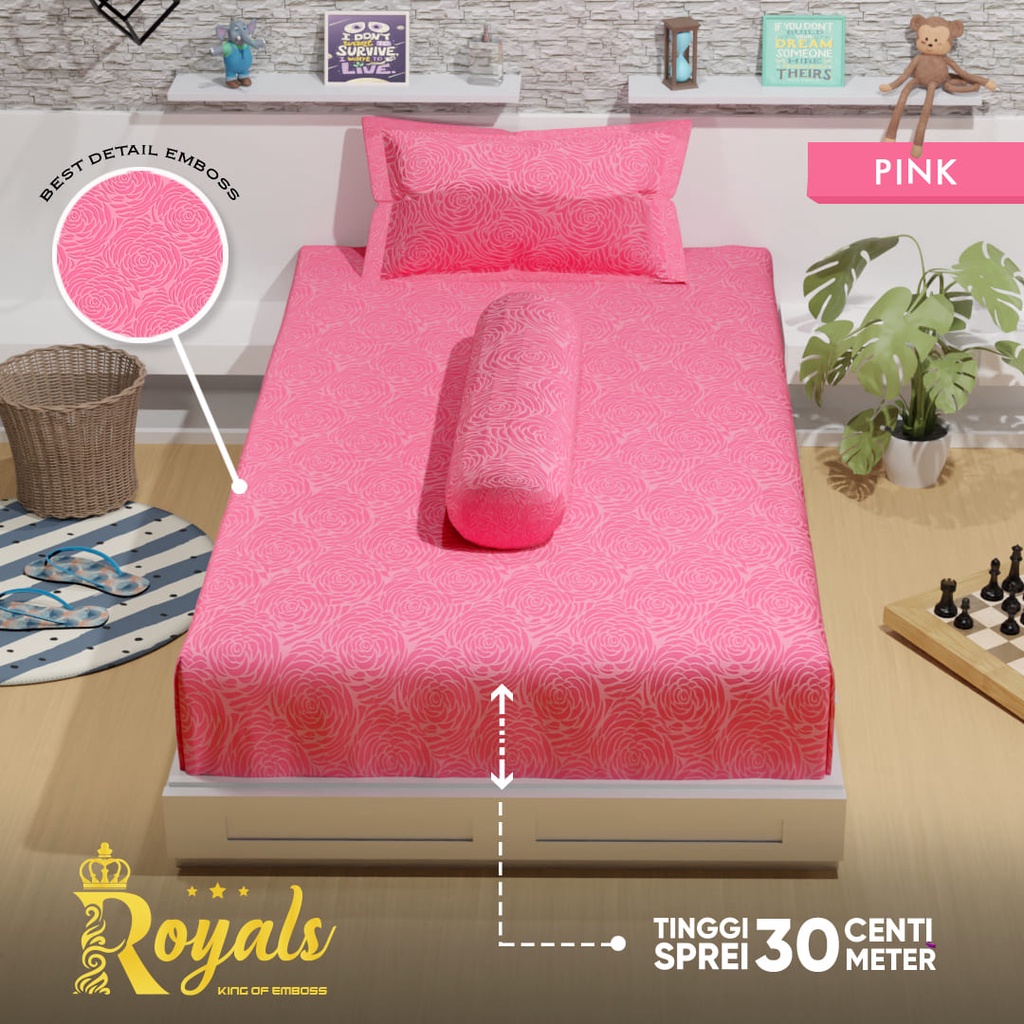 Royals Sprei Jacquard Emboss Uk 100/120 - Pink