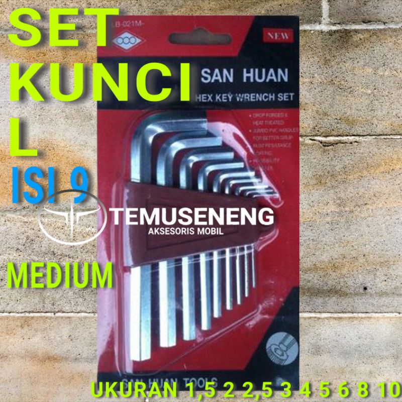 Isi 9 Set Kunci L Medium Bagus 9In 1 Hey Key 1.5 2 2.5 3 4 5 6 8 9 10 Mm Hex Key Bengkel Mobil Motor