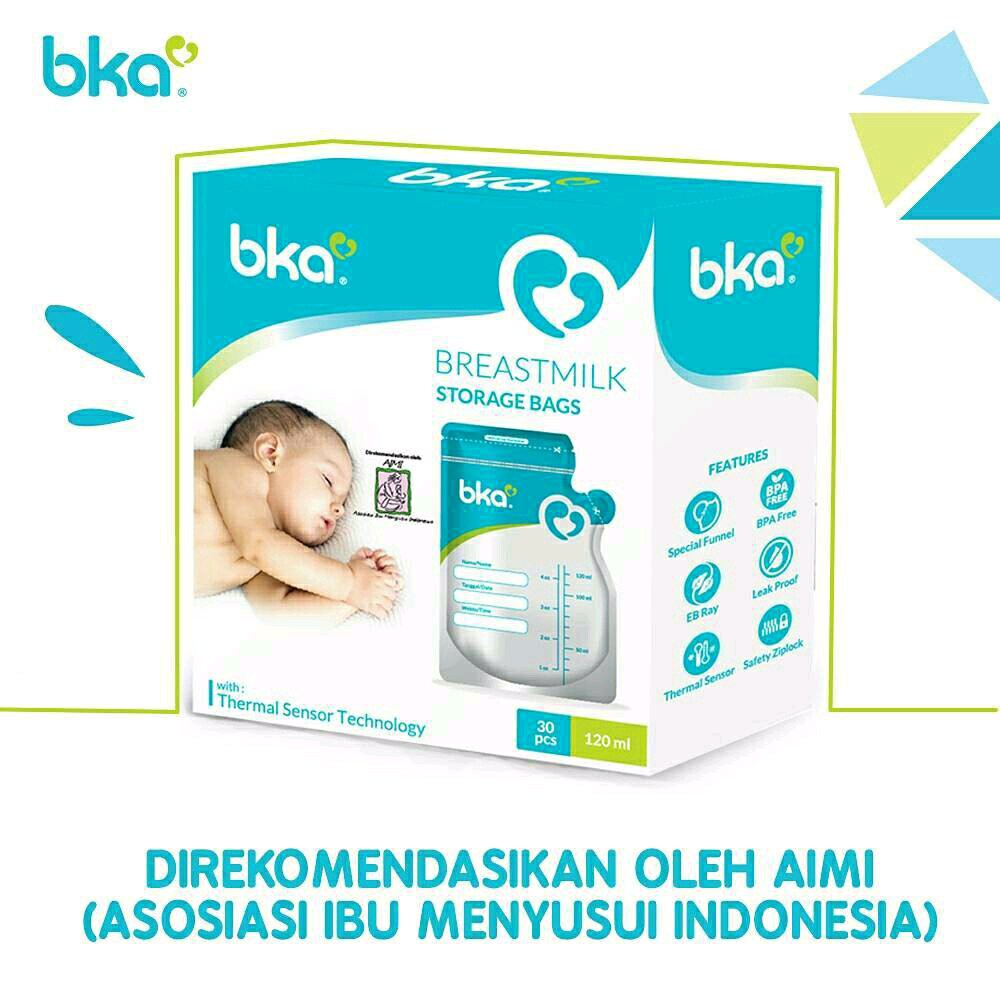 Kantong Asi Merk BKA 120ml isi 30pc - BKA Breastmilk Storage 120ml - Kantong Susu Ibu Menyusui