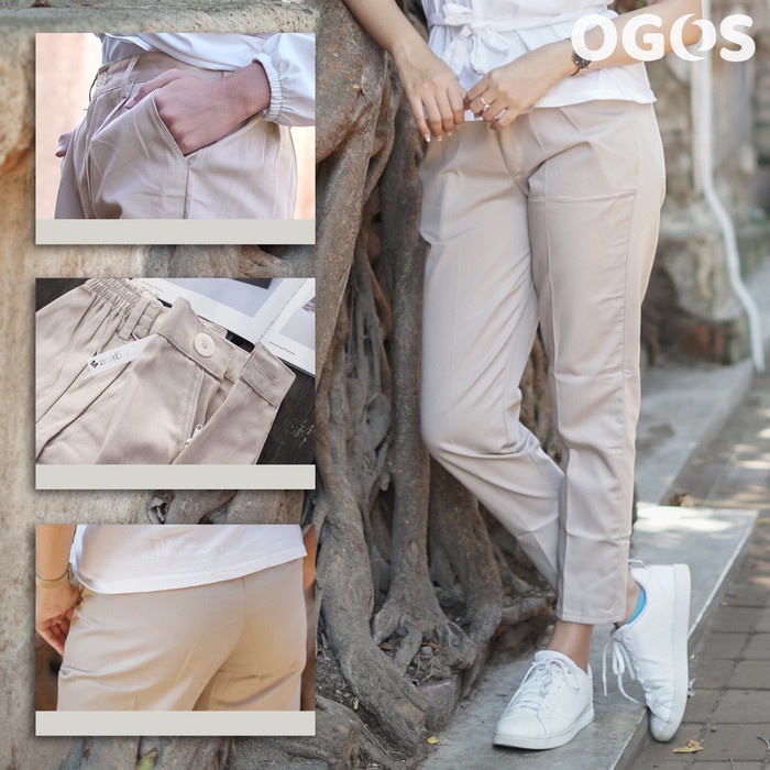 Baggy Pants Ogos celana wanita murah - ivory - XL, ivory