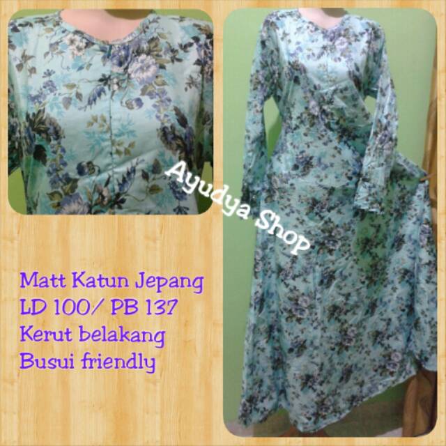 Gamis Biru Tosca Motif