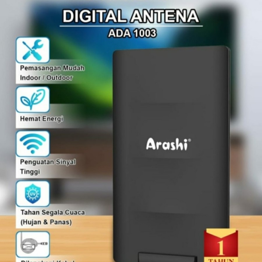 Antena Digital ARASHI ADA - 1003 Pemasangan Luar dan Dalam Ruangan